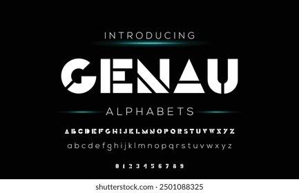 Creative geometric modern urban alphabet font. Digital abstract futuristic, fashion, sport, minimal technology typography.