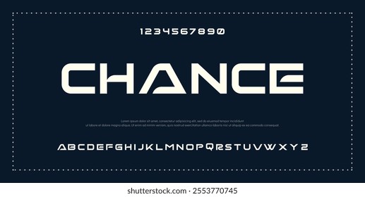 Creative geometric modern urban alphabet font. Digital abstract futuristic, fashion, sport, minimal technology typography.