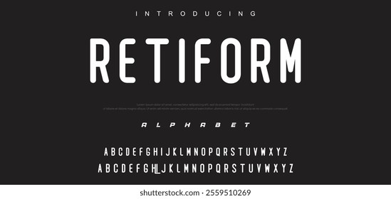 Creative geometric modern urban alphabet font. Digital abstract futuristic, fashion, sport, minimal technology typography.