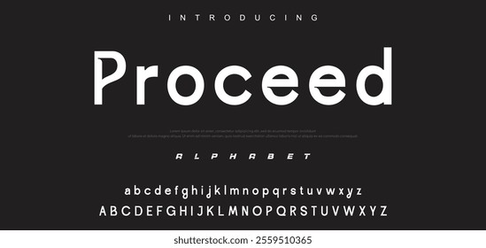 Creative geometric modern urban alphabet font. Digital abstract futuristic, fashion, sport, minimal technology typography.