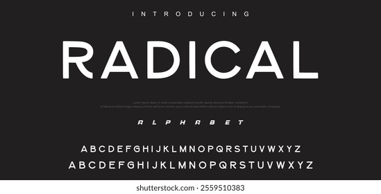 Creative geometric modern urban alphabet font. Digital abstract futuristic, fashion, sport, minimal technology typography.