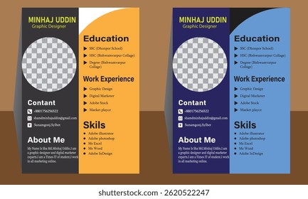 creative and geometric official business resume design 