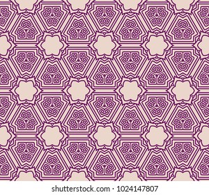 creative geometric ornament on color background. Seamless vector illustration. For interior design, wallpaper
