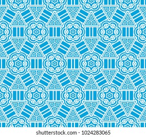 creative geometric ornament on color background. Seamless vector illustration. For interior design, wallpaper
