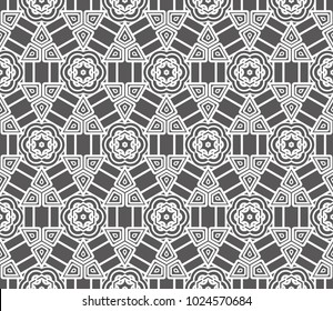 creative geometric ornament on color background. Seamless vector illustration. For interior design, wallpaper