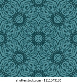 creative geometric ornament on color background. Seamless vector illustration. For interior design, colored wallpaper.
