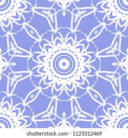 creative geometric ornament on color background. Seamless vector illustration. For interior design, colored wallpaper.