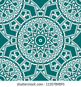 creative geometric ornament on color background. Seamless vector illustration. For finest interior design, wallpaper