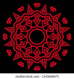 creative geometric ornament on color background. Seamless vector illustration. For interior design, wallpaper mandala