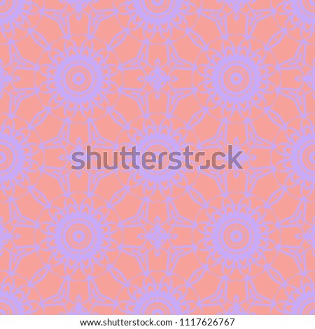 creative geometric ornament on color background. Seamless vector illustration. For interior design, colored wallpaper.