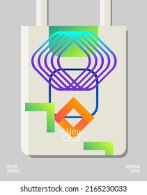 Creative geometric packaging print design, applied for pattern craft like tote bag and shopping bags, home industry gift bag production.