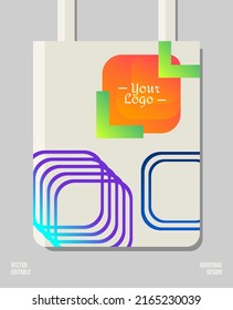 Creative geometric packaging print design, applied for pattern craft like tote bag and shopping bags, home industry gift bag production.