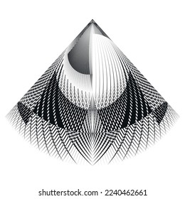 patrón geométrico creativo, líneas abstractas de medio tono fondo negro y blanco, elemento de diseño vector moderno