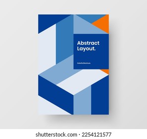 Creative geometric pattern brochure concept. Premium book cover A4 design vector illustration.