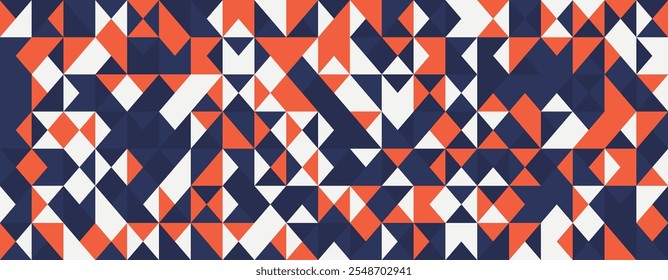 Creative geometric pattern with mosaic shapes and seamless design. Ideal for modern posters, backgrounds, or abstract textile prints.