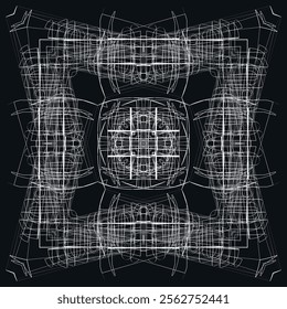 creative geometric pattern, op art lines black and white background, vector design element