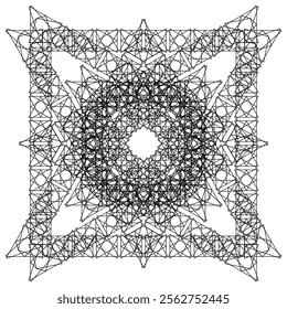 creative geometric pattern, op art lines black and white background, vector design element