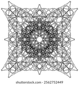 creative geometric pattern, op art lines black and white background, vector design element