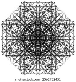 creative geometric pattern, op art lines black and white background, vector design element