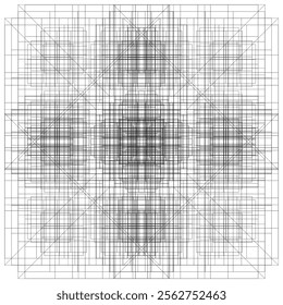 creative geometric pattern, op art lines black and white background, vector design element