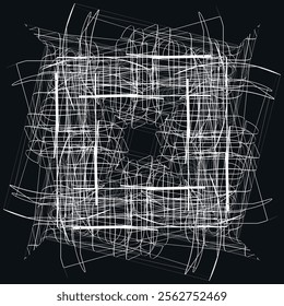creative geometric pattern, op art lines black and white background, vector design element