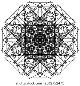 creative geometric pattern, op art lines black and white background, vector design element