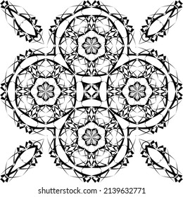 Creative geometric pattern, ornament, abstract floral background, vector modern design element.