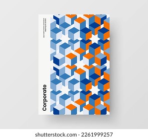 Creative geometric pattern poster layout. Simple brochure design vector template.