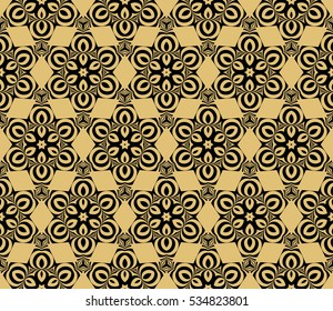 Creative geometric pattern. psychedelic Seamless vector illustration. Gold, black. For wallpaper, invitation