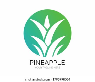 Creative Geometric Pineapple Fruit leaf, vector Logo Design Illustration.