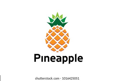 Creative Geometric Pineapple Fruit Logo Design Symbol Illustration