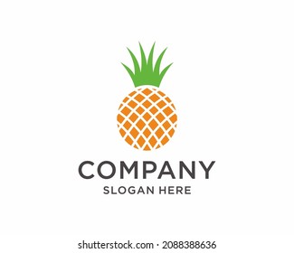 Creative Geometric Pineapple Fruit Logo Design Symbol Illustration