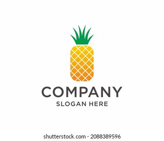Creative Geometric Pineapple Fruit Logo Design Symbol Illustration