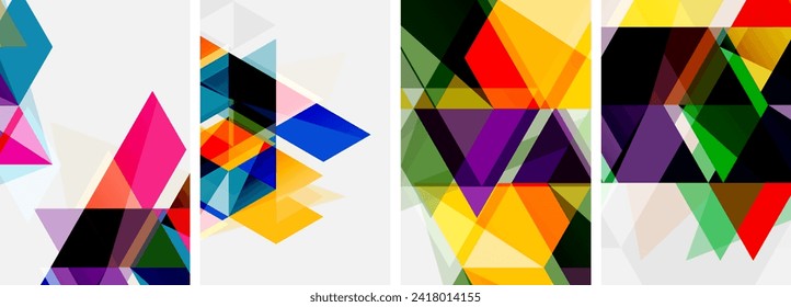 Creative geometric posters design backgrounds