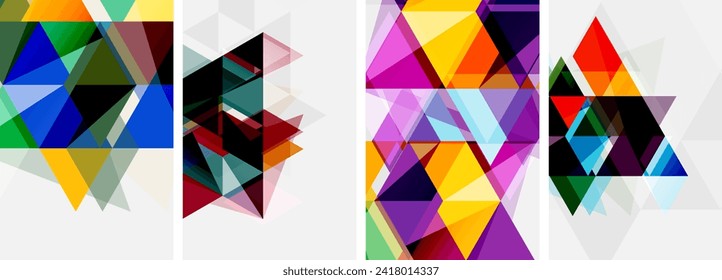 Creative geometric posters design backgrounds