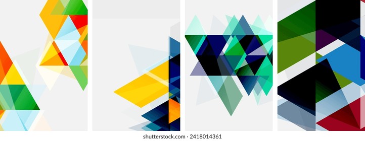 Creative geometric posters design backgrounds