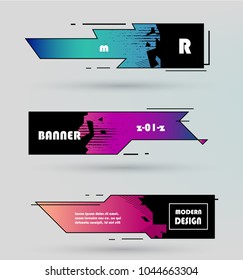 Creative geometric promotion banners, scroll, price tag, sticker, badge, poster. Vector design