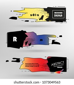 Creative geometric promotion banners, scroll, price tag, sticker, badge, poster. Vector design
