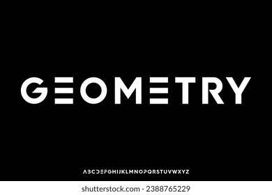 Creative geometric sans serif alphabet display font vector. Unique modern abstract typography