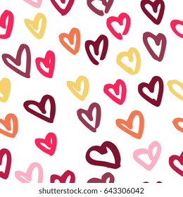 Creative geometric seamless pattern with color stripes. Textures made with colour ink. Hand-drawn for your designs: posters, invitations, cards, etc. Vector.