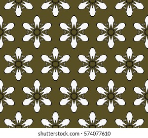creative geometric seamless pattern. floral ornament. for fabric, decor, design, wallpaper
