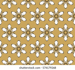 creative geometric seamless pattern. floral ornament. for fabric, decor, design, wallpaper