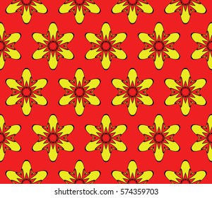 creative geometric seamless pattern. floral ornament. for fabric, decor, design, wallpaper