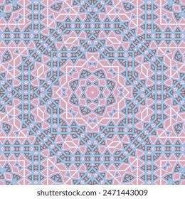 Creative geometric seamless pattern vector composition. Modern scarf print. Mix geometry pattern. Japan traditional print. Ornate floor tile sample.