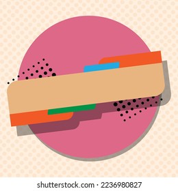 El diseño creativo geométrico y de forma de banners de venta y promoción, precios, carteles, afiches, etiquetas adhesivas y publicidad para negocios y publicidad de firma comercializa mercadeo excepcional