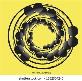 Creative geometric shapes. 3D vector. Volume shapes consisting of points Technology style.Sacred geometry. Sphere with connected lines.