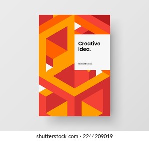 Creative geometric shapes booklet concept. Abstract company brochure A4 design vector template.