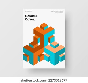 Creative geometric shapes brochure layout. Isolated cover A4 design vector template.