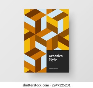 Creative geometric shapes corporate identity illustration. Simple annual report vector design layout.