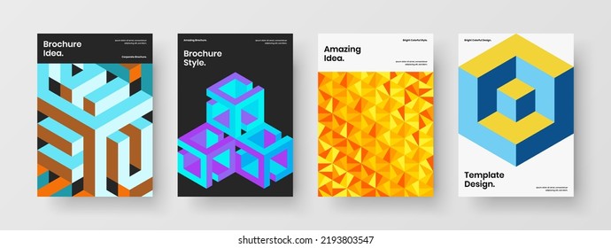 Composición de concepto de las formas geométricas creativas de la página principal. Paquete de diseño de vectores de folletos corporativos premium.